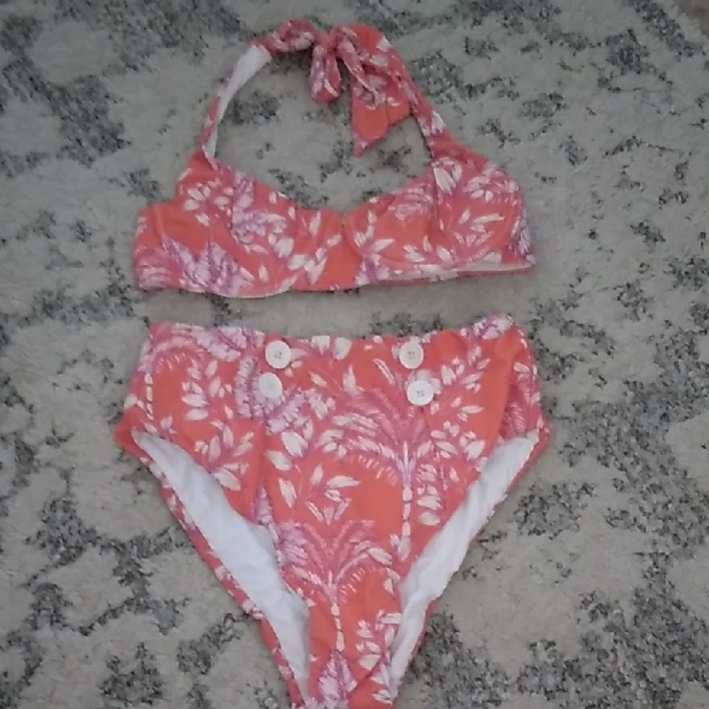Tropical Print Bikini Set